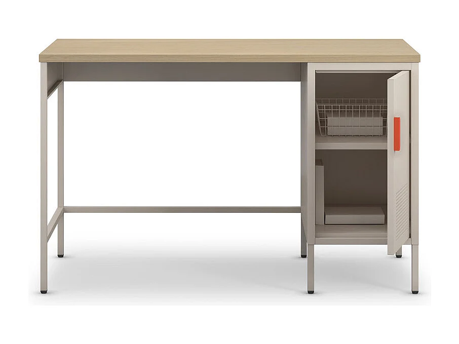 Adel - Bureau 1 porte en métal L120cm - Beige