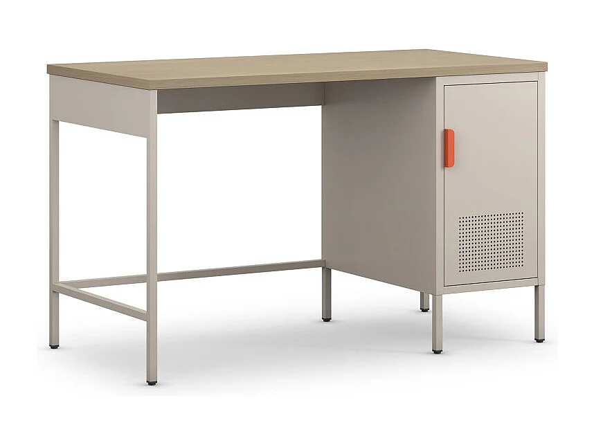 Adel - Bureau 1 porte en métal L120cm - Beige