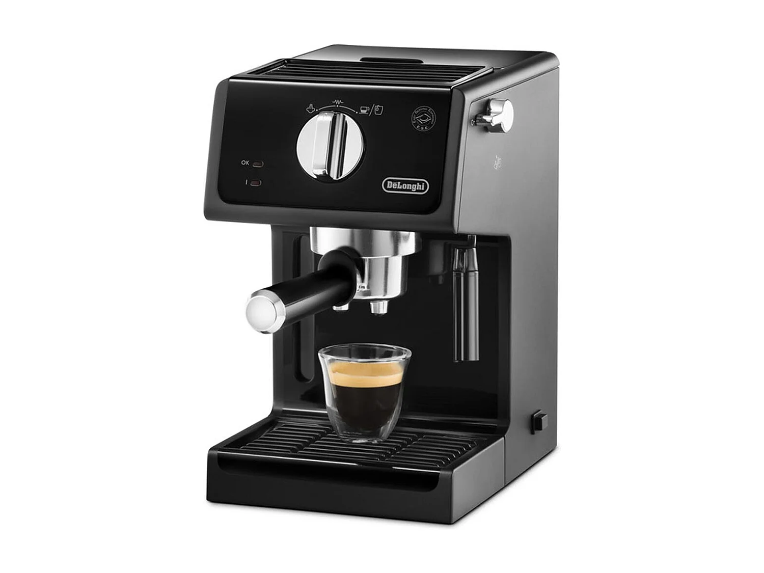 DeLonghi ECP3121 espressomachine 15 bar zwart met 360° cappuccinosysteem en geïntegreerde filteropslag