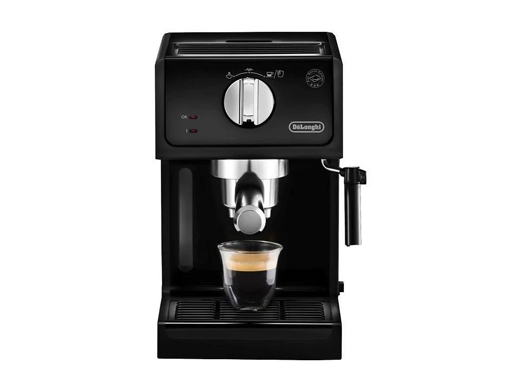 DeLonghi ECP3121 espressomachine 15 bar zwart met 360° cappuccinosysteem en geïntegreerde filteropslag