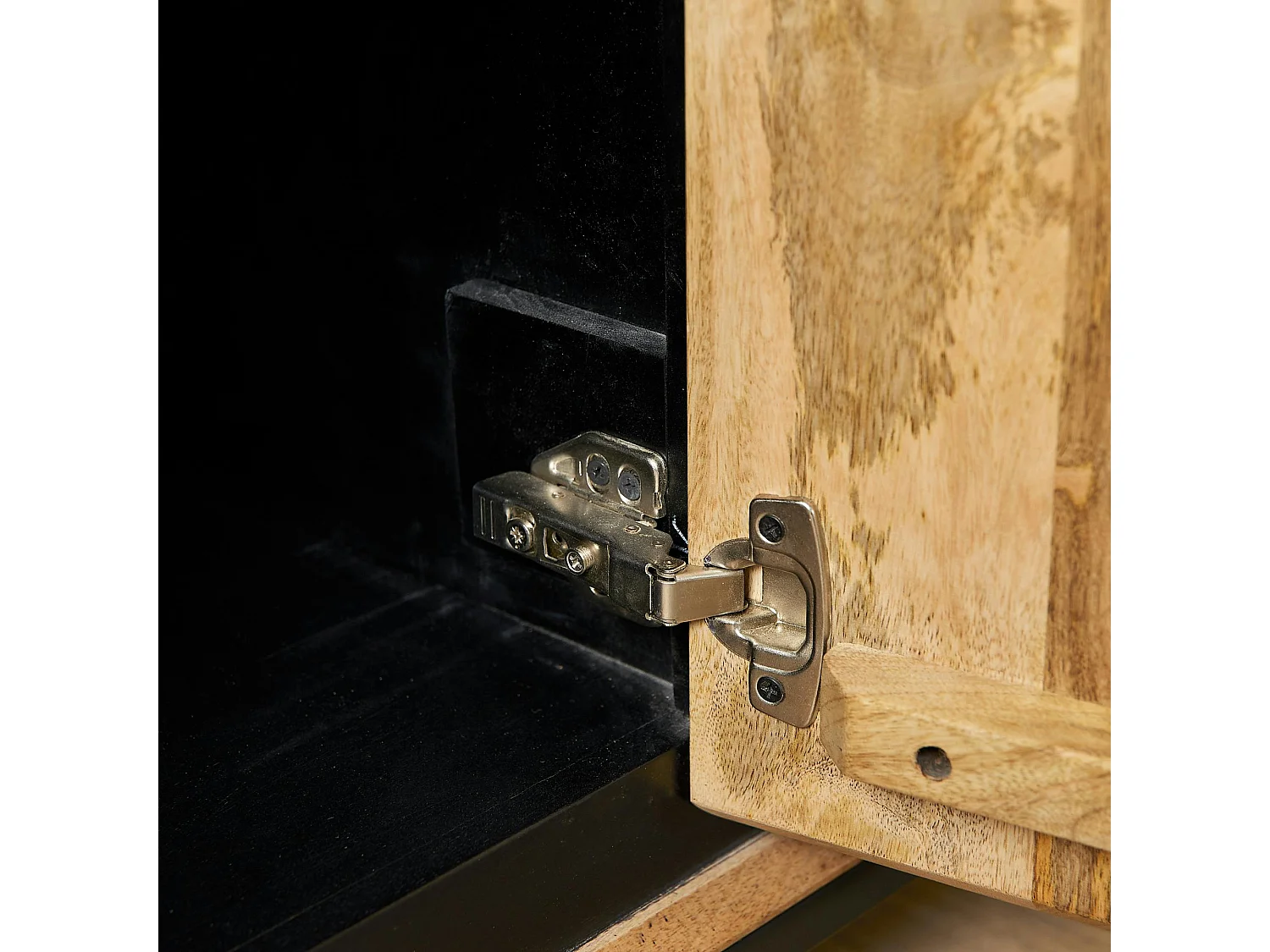 Meuble TV bois cadre noir 4 portes UVEA