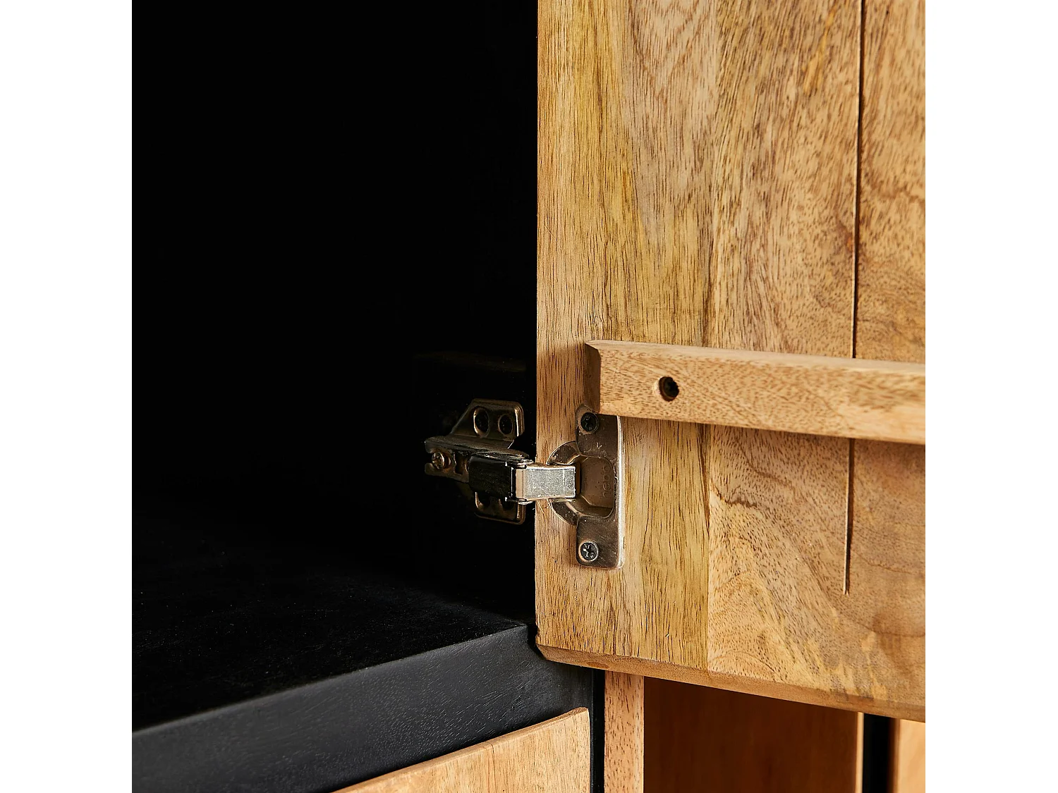 Colonne de rangement bois cadre noir 2 portes UVEA