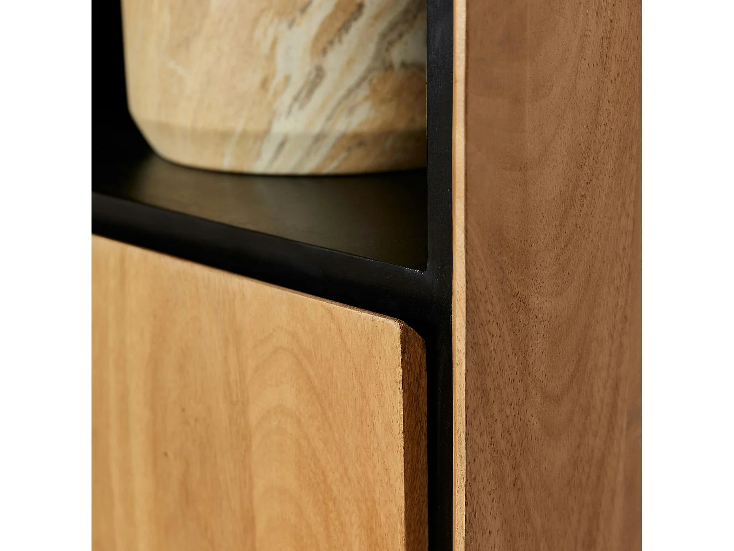 Colonne de rangement bois cadre noir 1 porte UVEA