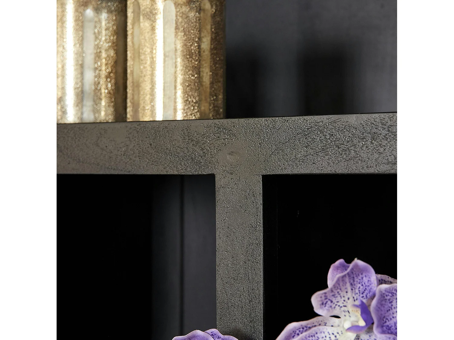 Bibliothèque haute bois noir 2 portes MONTARO