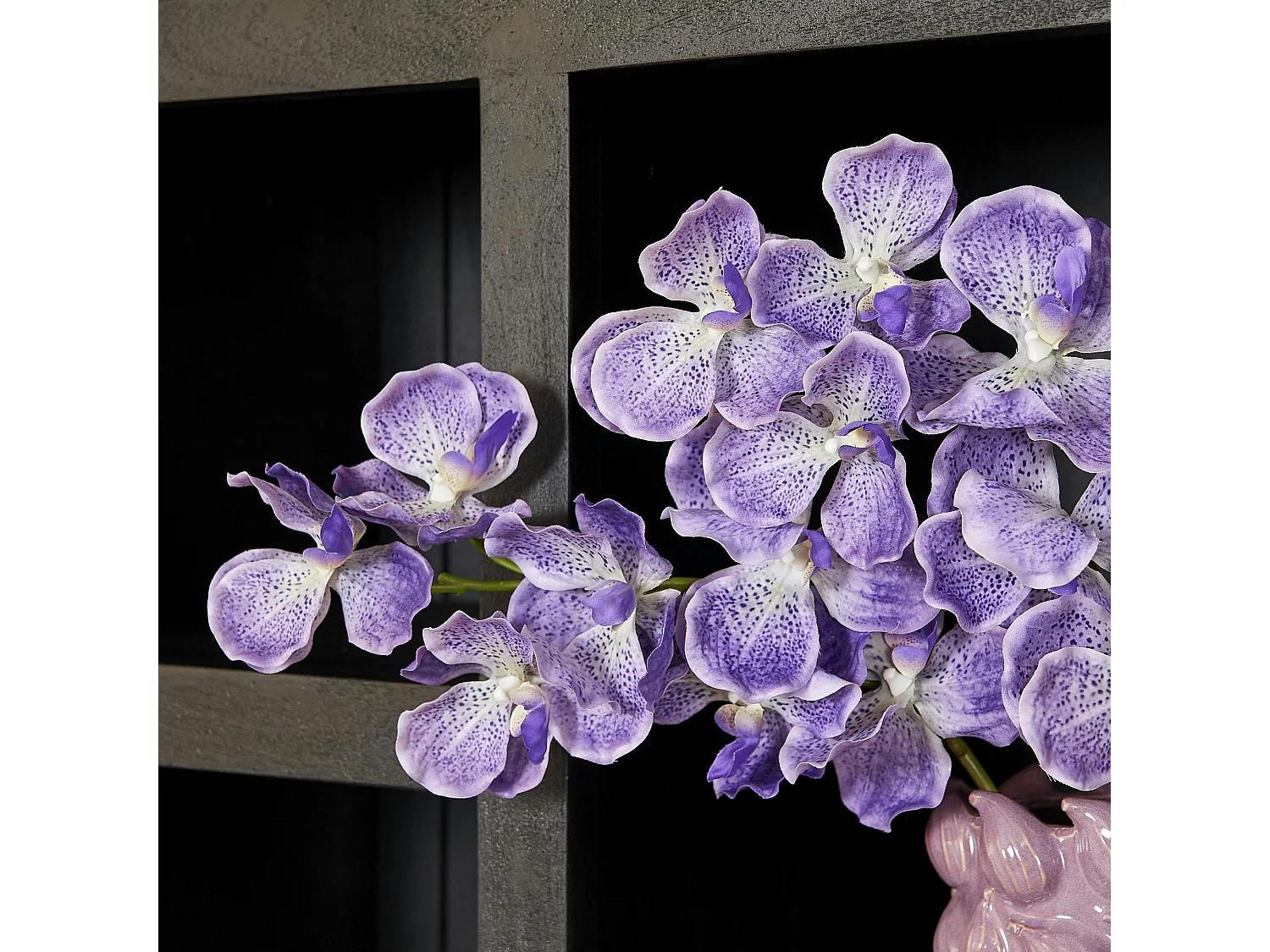 Bibliothèque haute bois noir 2 portes MONTARO