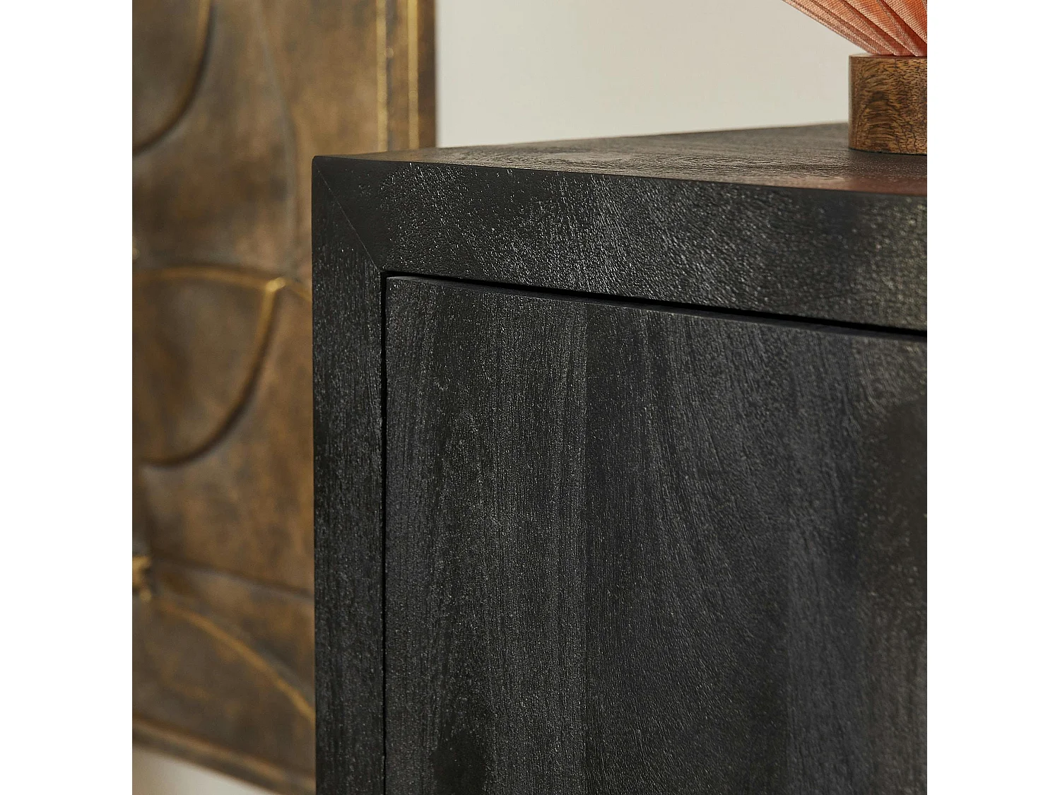 Buffet bois noir 3 portes style minimaliste MONTARO