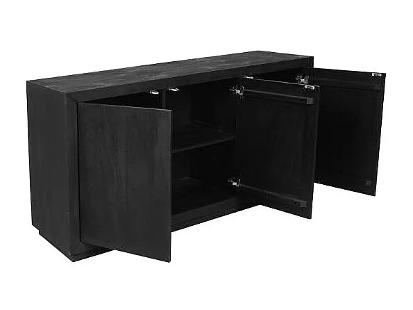 Buffet bois noir 3 portes style minimaliste MONTARO