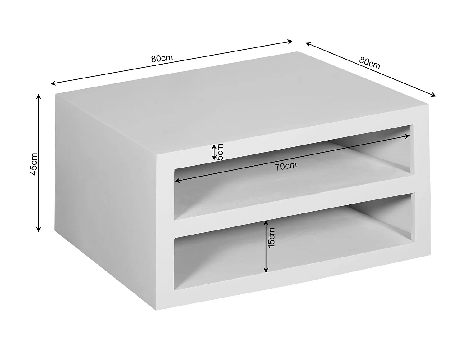 Table basse carrée bois foncé avec rangement MONTARO