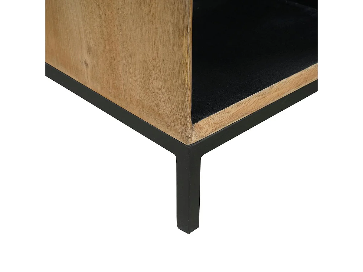 Table basse carrée bois cadre noir UVEA