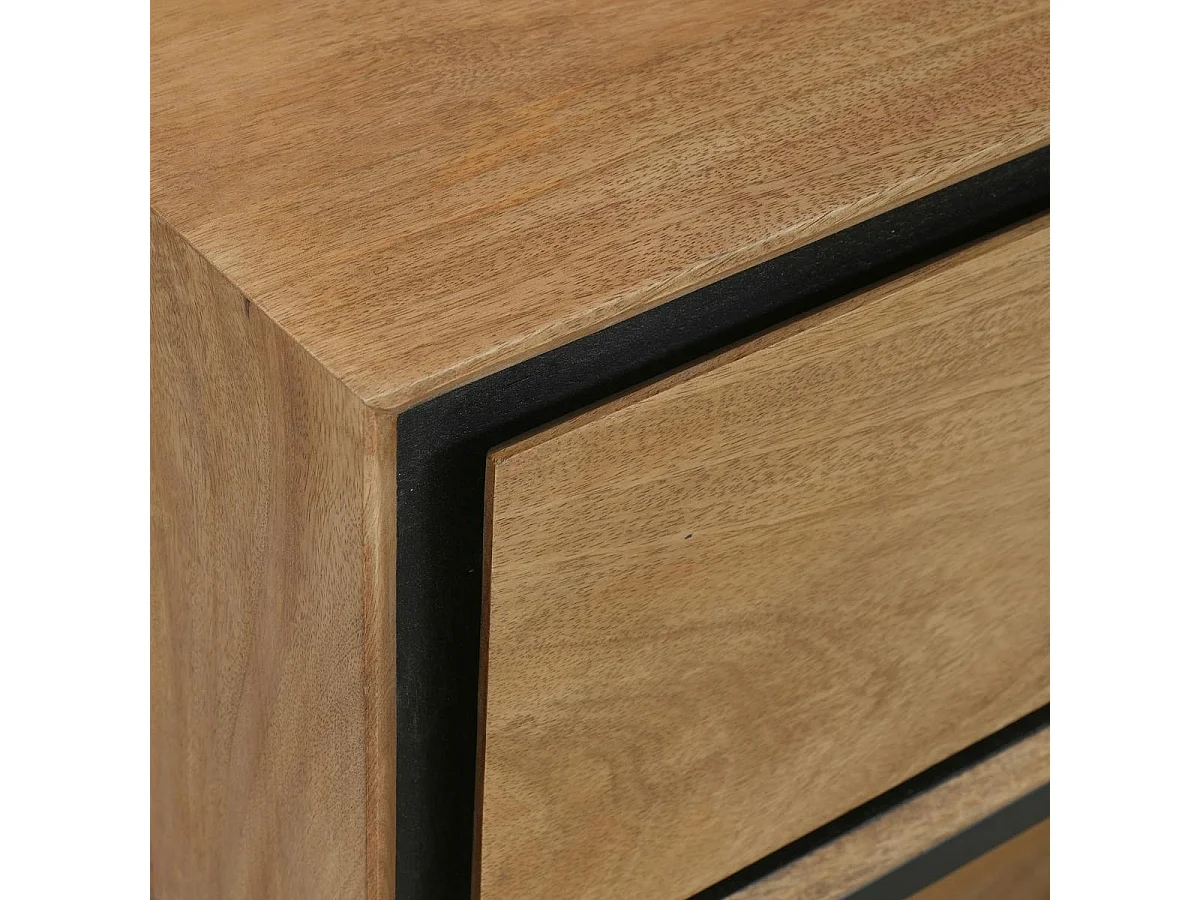 Grande console d'entrée bois cadre noir 180 cm UVEA