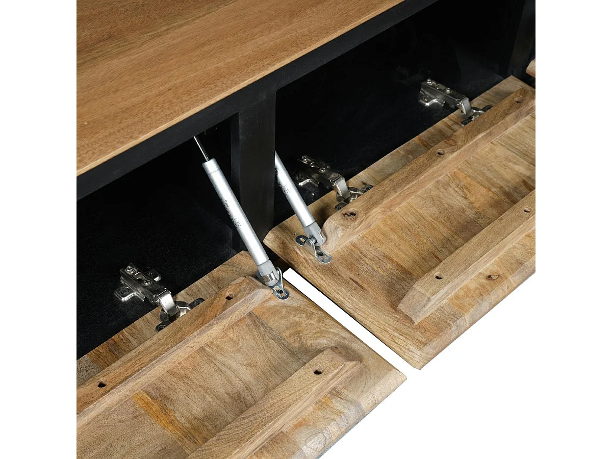 Grande console d'entrée bois cadre noir 180 cm UVEA