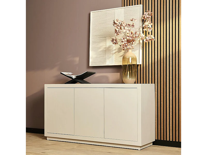 Buffet bois sable 3 portes style minimaliste MONTARO