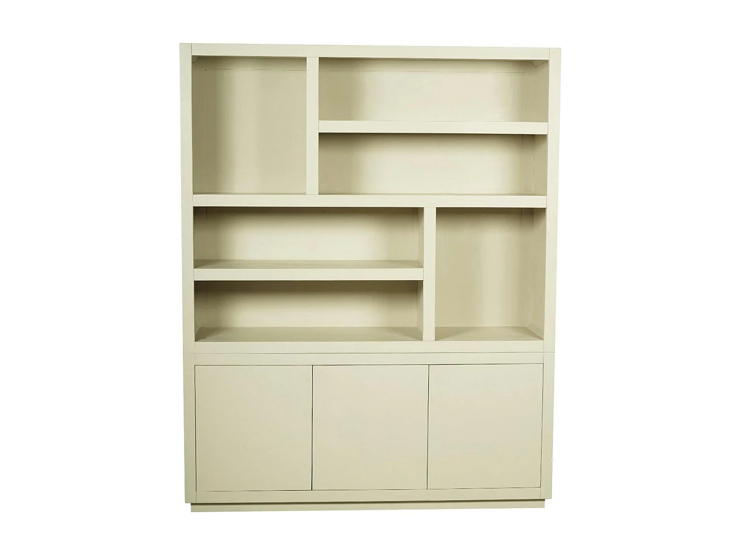 Grande bibliothèque bois sable style minimaliste MONTARO