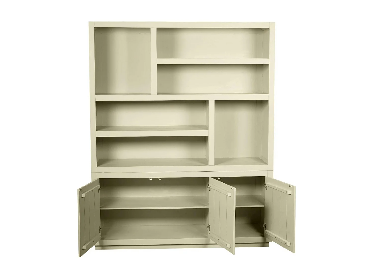 Grande bibliothèque bois sable style minimaliste MONTARO