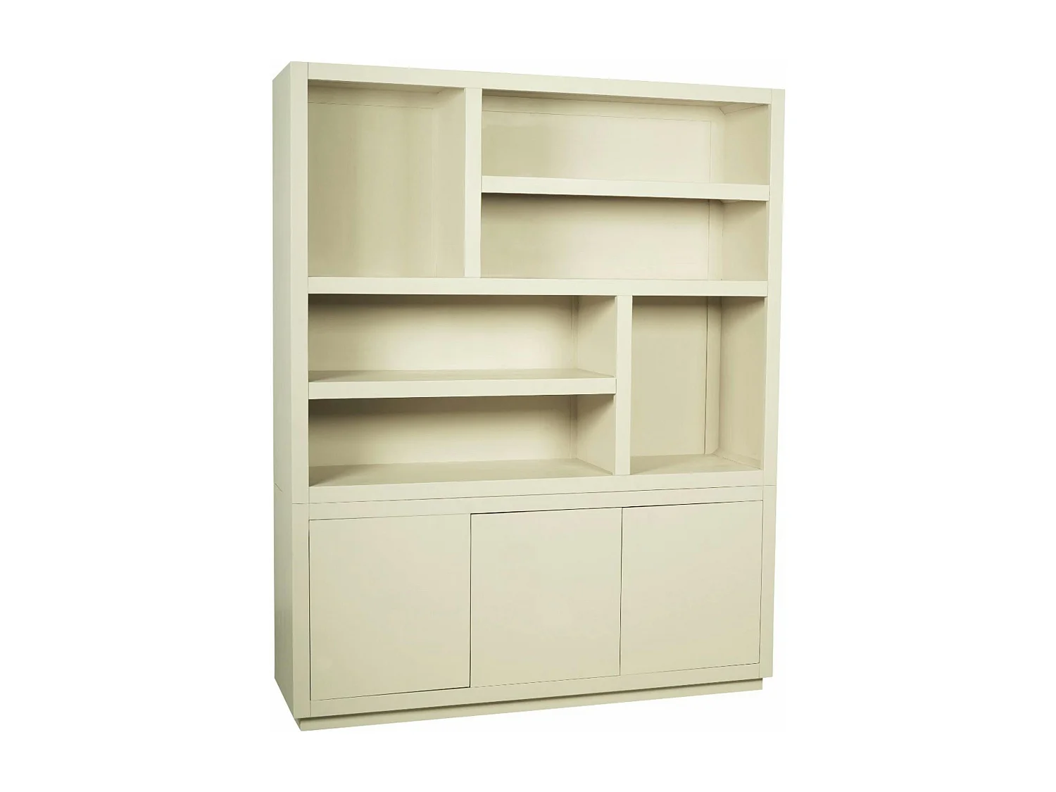 Grande bibliothèque bois sable style minimaliste MONTARO