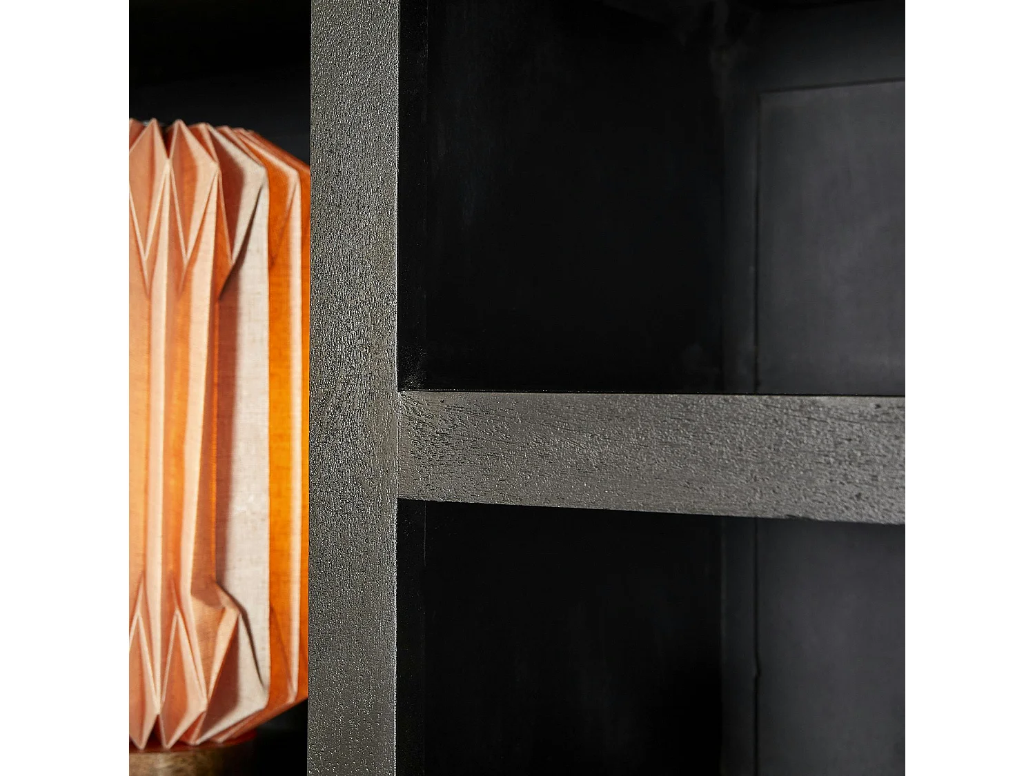 Grande bibliothèque bois noir style minimaliste MONTARO