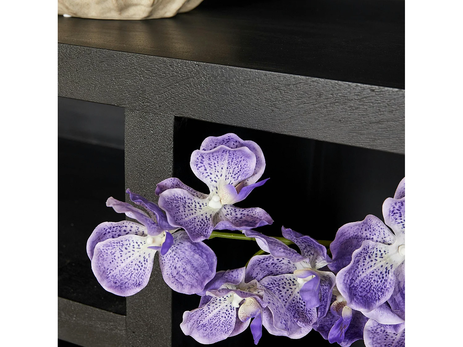 Grande bibliothèque bois noir style minimaliste MONTARO