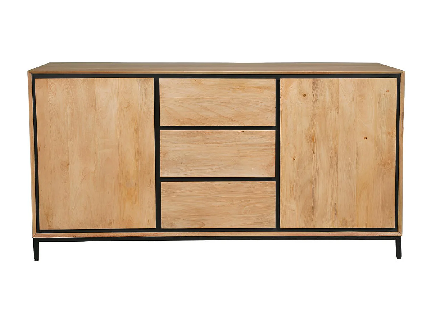 Buffet bois cadre noir 2 portes UVEA