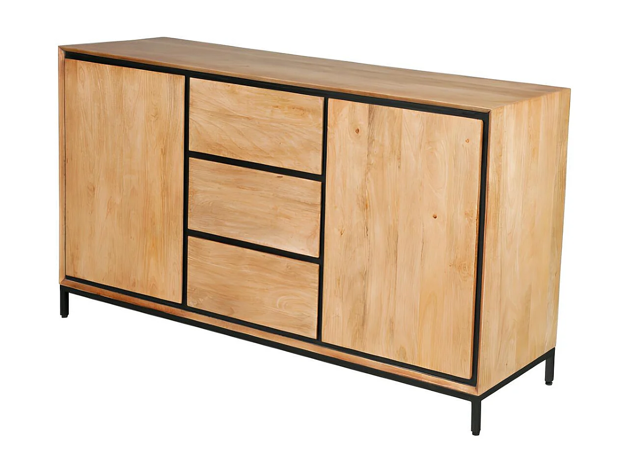 Buffet bois cadre noir 2 portes UVEA