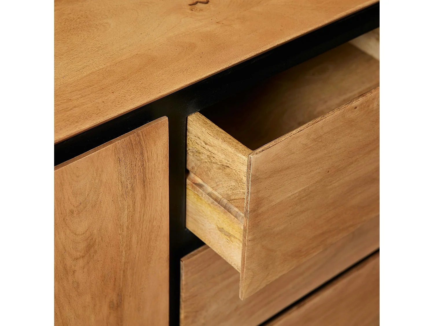 Buffet bois cadre noir 2 portes UVEA