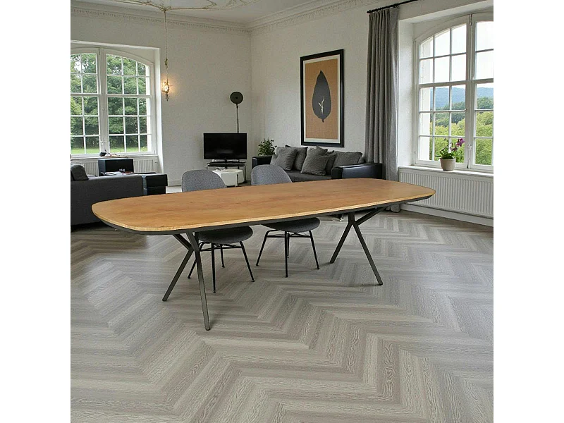 Table rectangulaire bois bords arrondis 240 cm UVEA