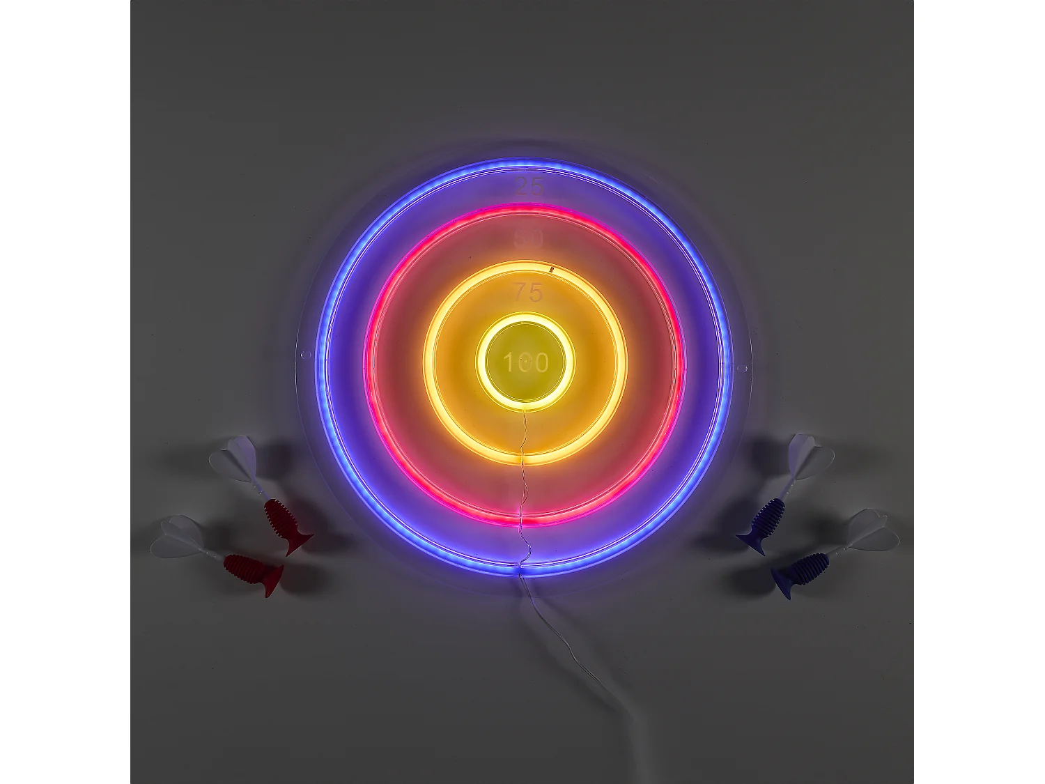 Lampe  Led Effet Neon Cible Usb M6 Bleu, Rouge, Jaune