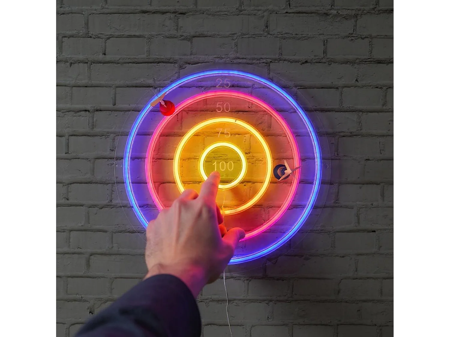 Lampe  Led Effet Neon Cible Usb M6 Bleu, Rouge, Jaune