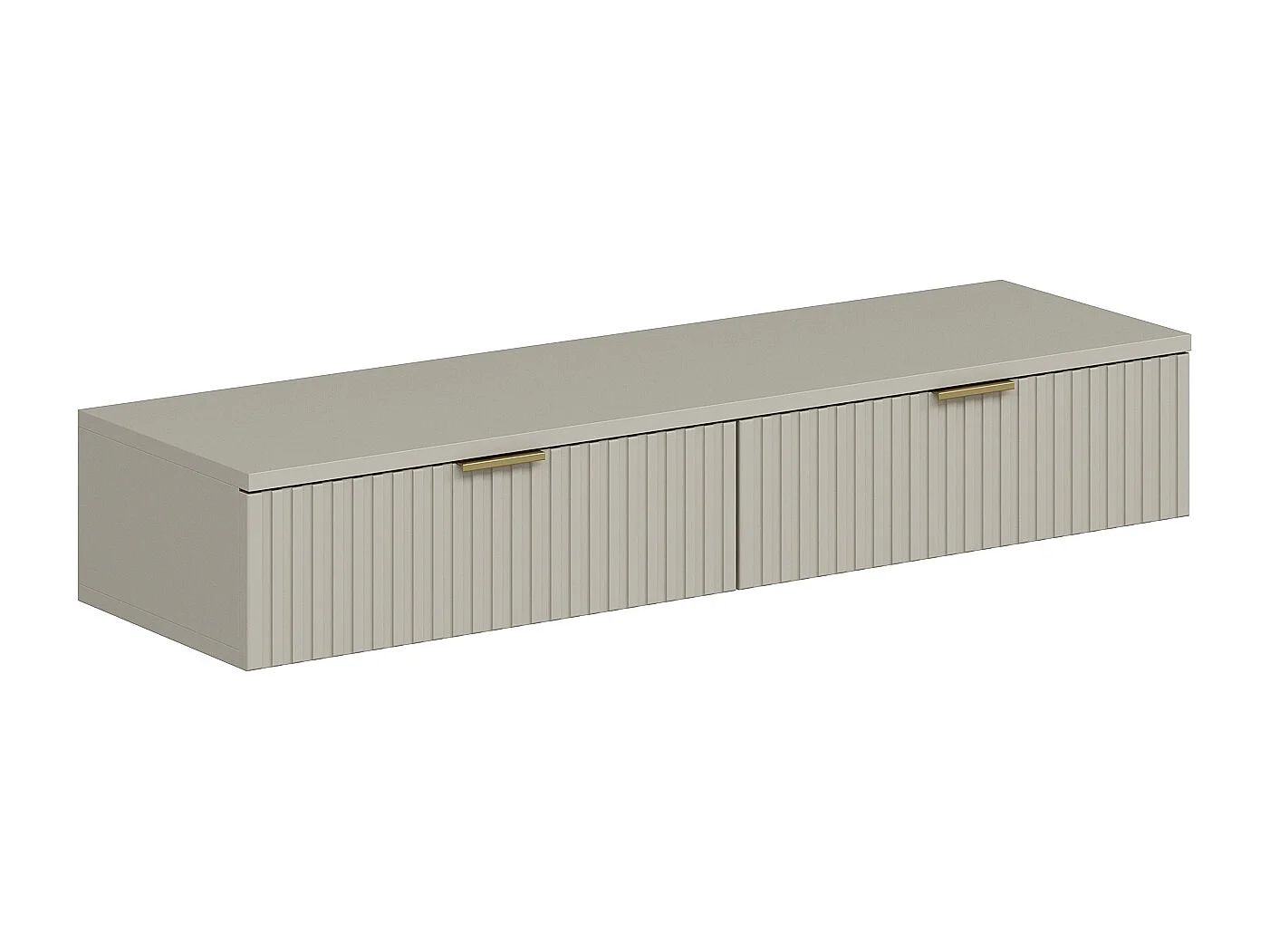 Console suspendue avec 2 tiroirs - Beige - FRALYN