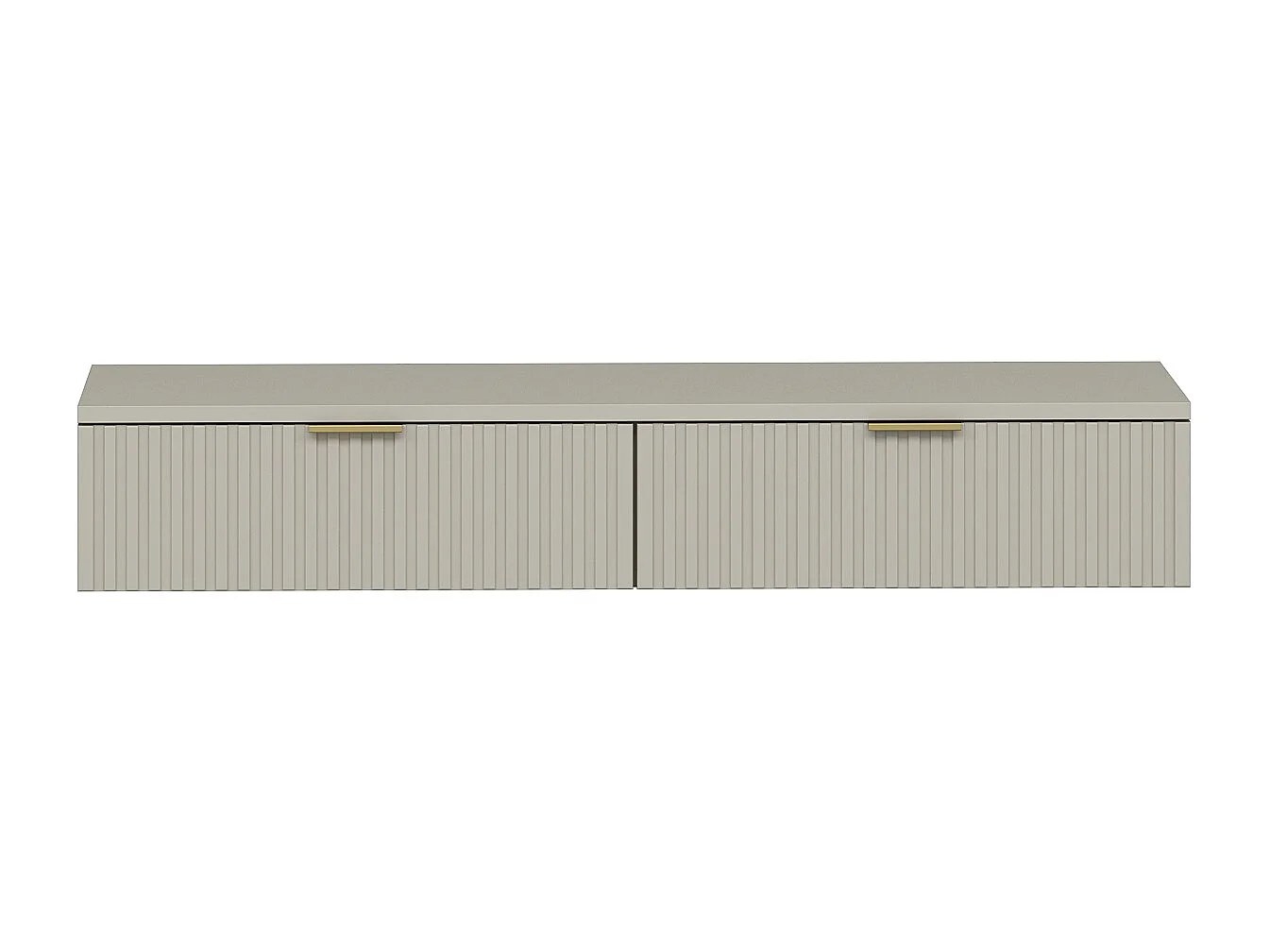 Console suspendue avec 2 tiroirs - Beige - FRALYN