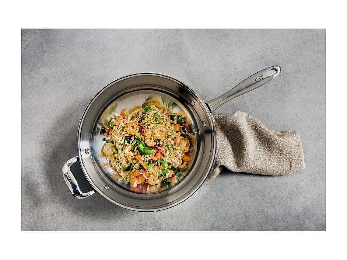 Wok COSY & TRENDY Classic inox 30 cm, alle warmtebronnen inclusief inductie, ingekapselde aluminium bodem