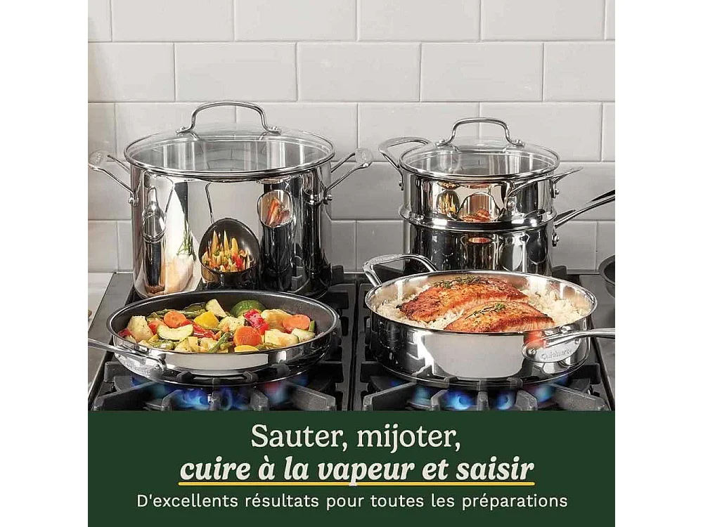 Cuisinart Kochgeschirr-Set 11-teilig aus Edelstahl für alle Herdarten, Induktion, Backofen und Geschirrspüler