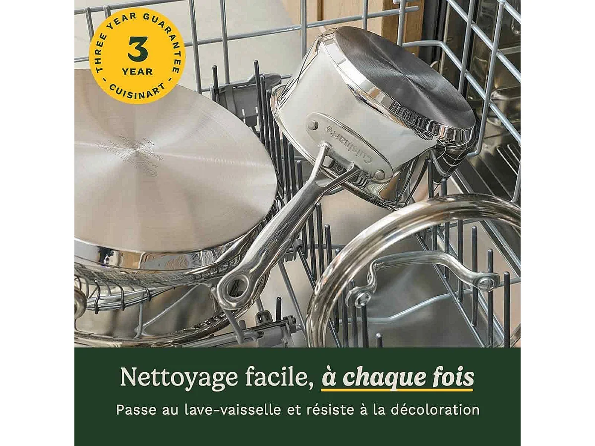 Batterie de cuisine - Tous feux dont induction - CUISINART - 77-11G - Acier inoxydable - 11 pieces