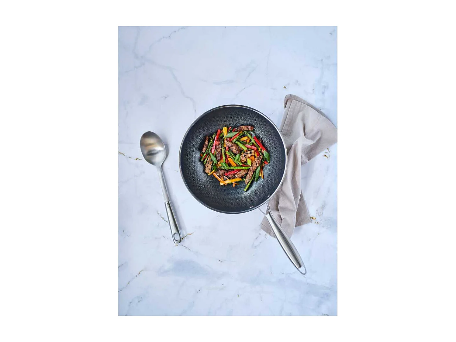 Wok COSY & TRENDY HEXAPRO 24 cm Roestvrij Staal 3LAGEN Anti-aanbak Keramische Coating Zonder PFAS Voor Alle Warmtebronnen Inductie