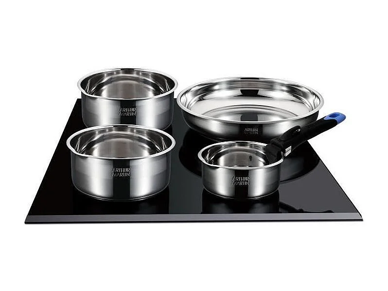 Arthur Martin Kochgeschirr-Set 18-teilig Edelstahl 18/10 für alle Herdarten mit abnehmbarem Griff