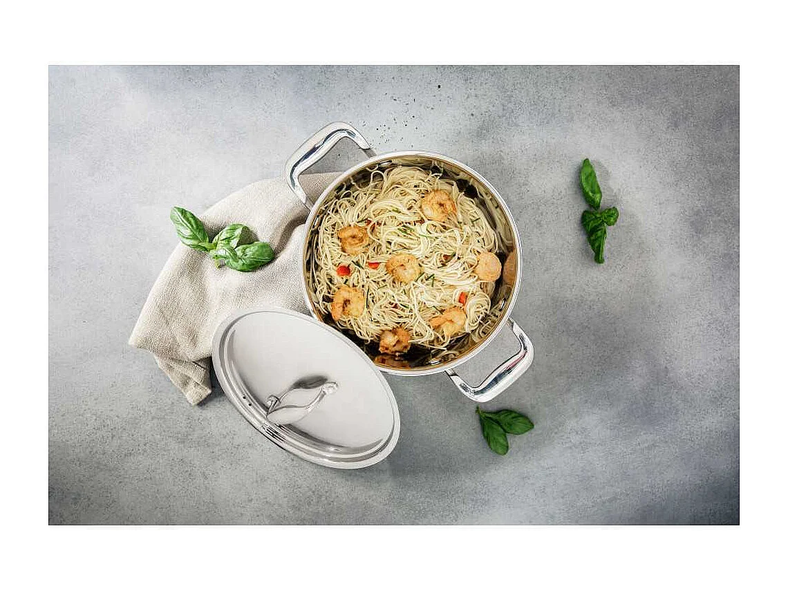 Edelstahltopf COSY & TRENDY Classic 20 cm - 3,14 L, für alle Herdarten inklusive Induktion, Deckel mit Dampfaustritt, kapselboden aus Aluminium