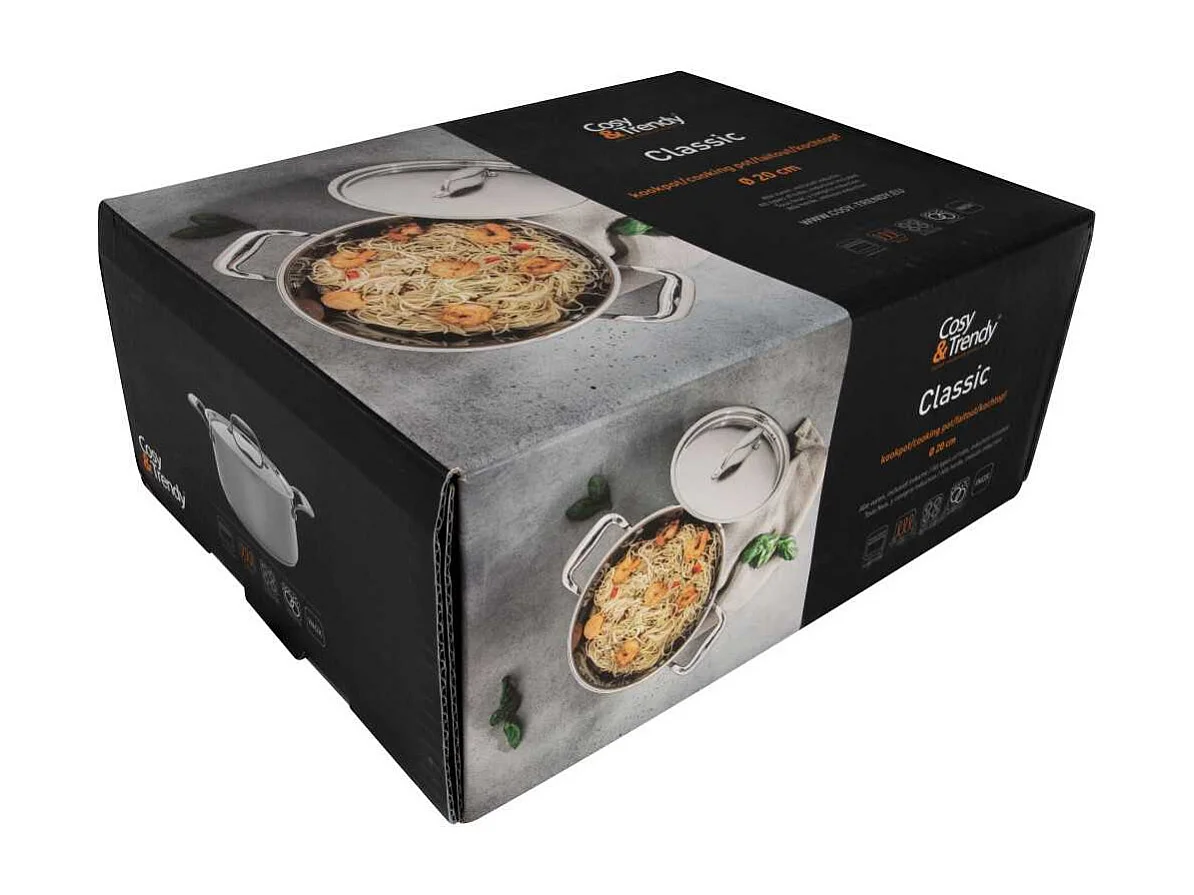 Edelstahltopf COSY & TRENDY Classic 20 cm - 3,14 L, für alle Herdarten inklusive Induktion, Deckel mit Dampfaustritt, kapselboden aus Aluminium