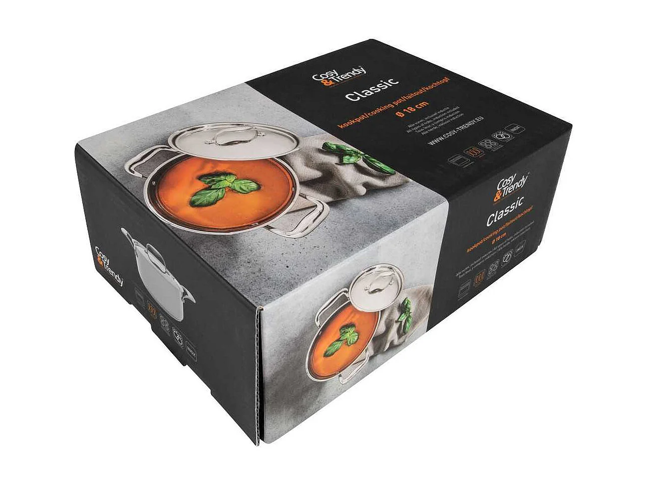 Edelstahltopf 18 cm 2,07 L Cosy & Trendy Classic, für alle Herdarten einschließlich Induktion, mit kapselgebundenem Aluminium-Boden