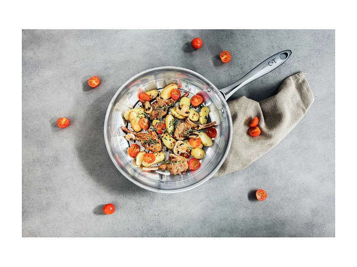 Cosy & Trendy 2803315 Poele a frire en Acier inoxydable-D 28 cm-Tous feux dont induction