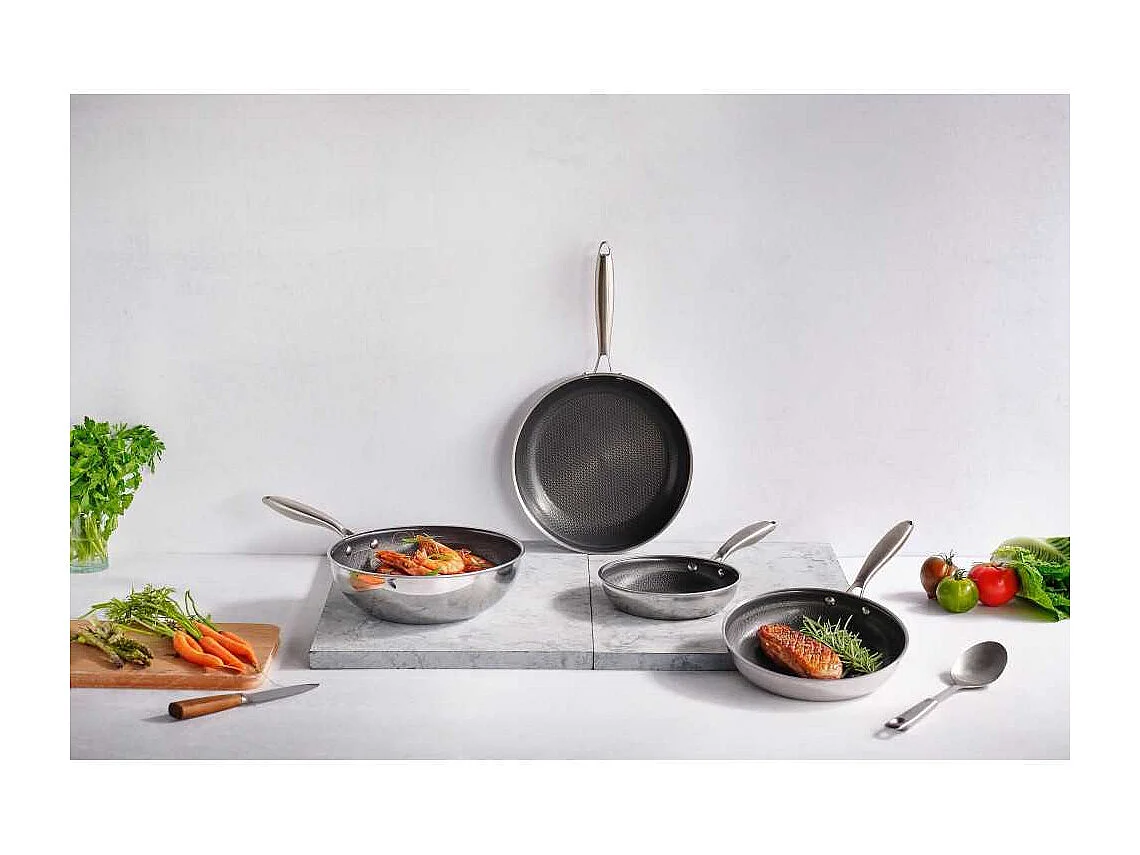 Poele - COSY & TRENDY - HEXAPRO - Acier inoxydable - Ø24 cm - Anti-adhésive - Tous feux dont induction