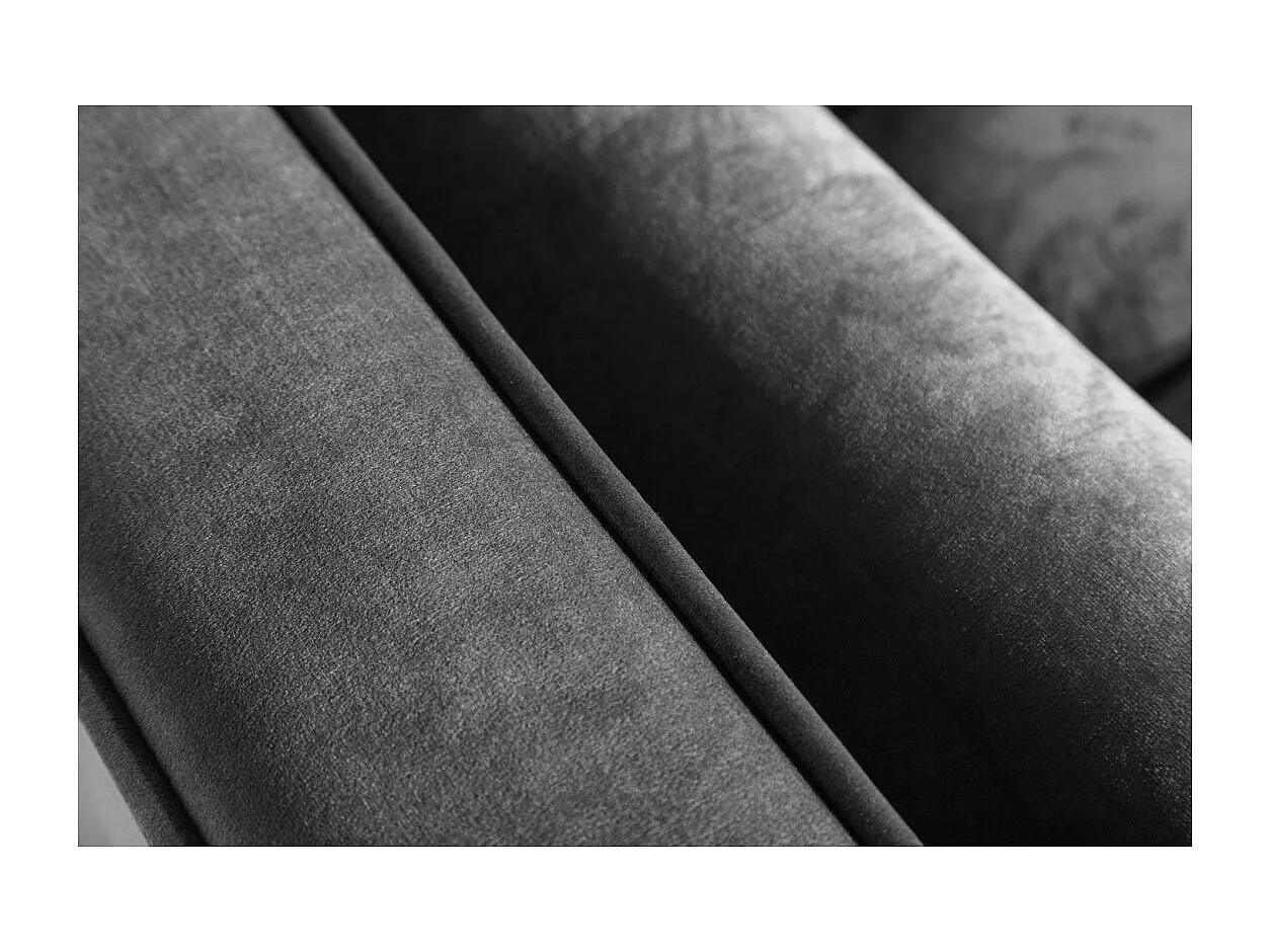 Canapé KOLIRI 3 places gris – Canapé design en velours avec structure en bois massif