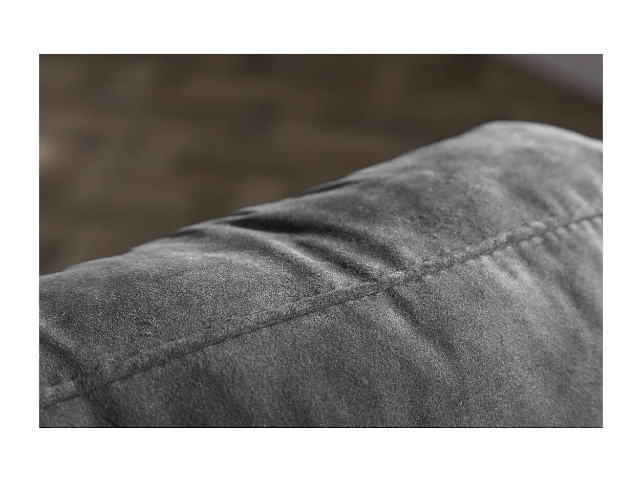 Canapé KOLIRI 3 places gris – Canapé design en velours avec structure en bois massif