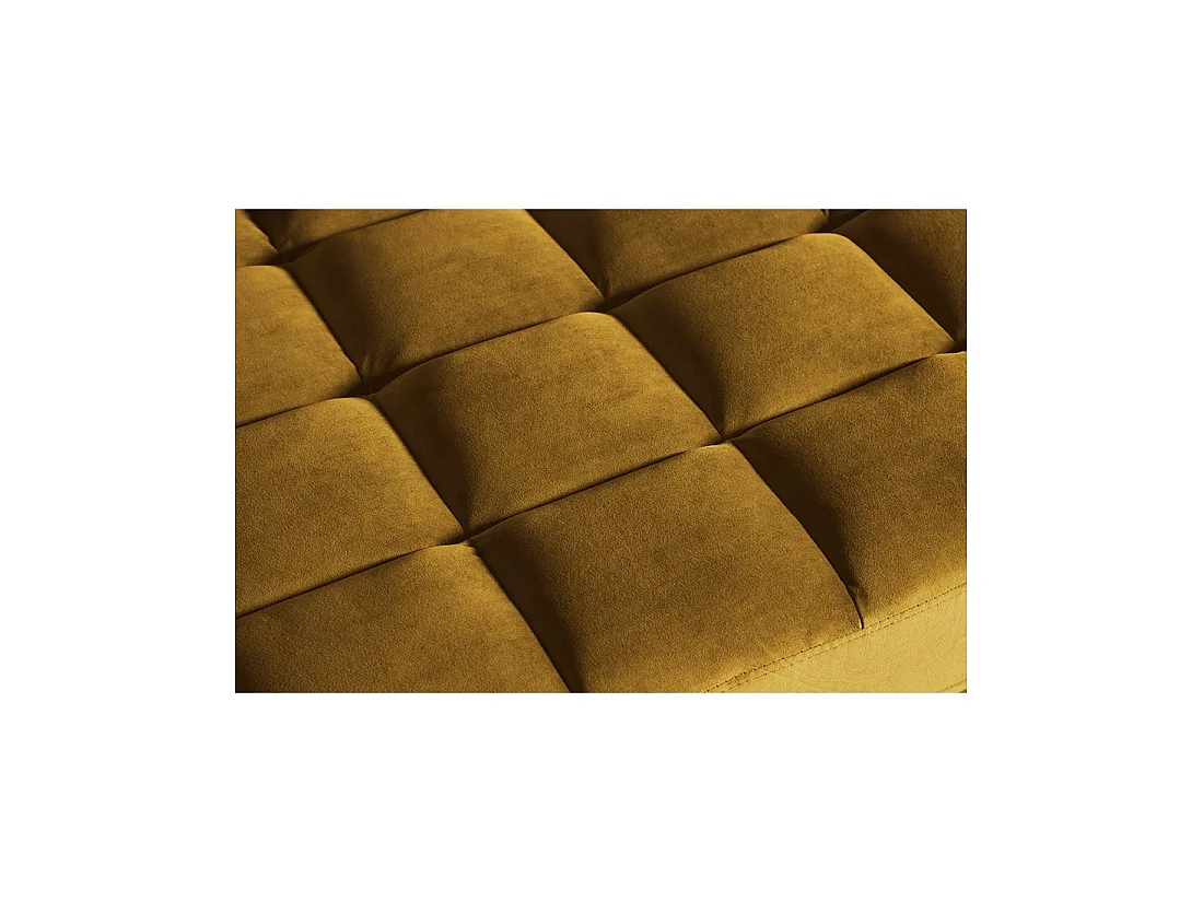Divano KOLIRI 3 posti giallo senape – Divano di design in velluto con struttura in legno massiccio