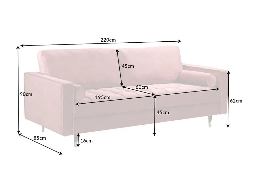 Canapé d'angle réversible KOLIRI rose poudré – Canapé design en velours avec pouf assorti