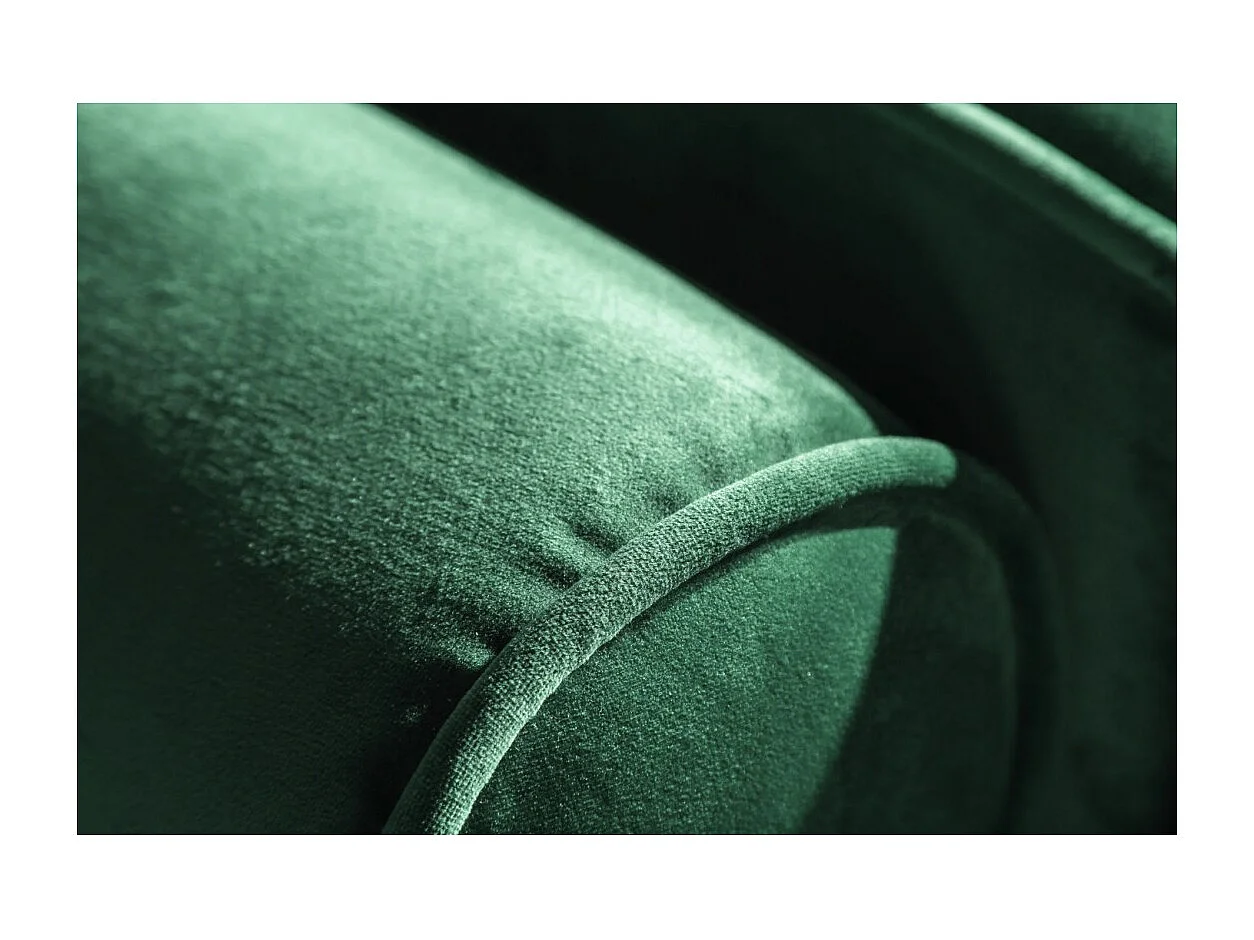 Canapé KOLIRI 3 places vert émeraude – Canapé design en velours avec structure en bois massif