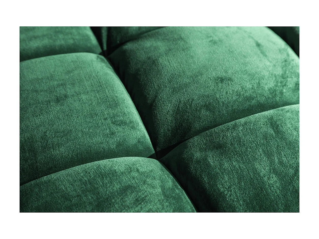 Canapé KOLIRI 3 places vert émeraude – Canapé design en velours avec structure en bois massif