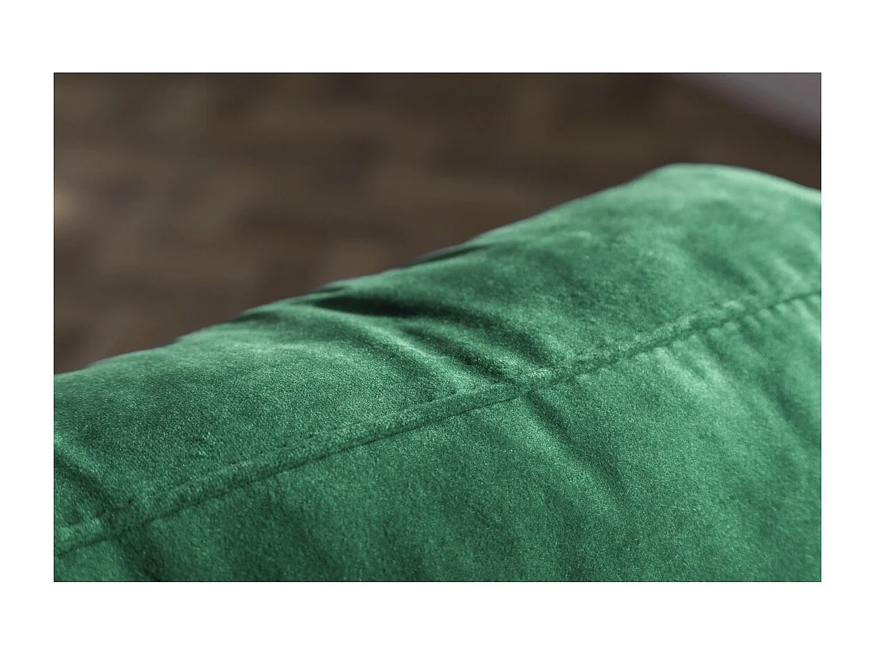 Canapé KOLIRI 3 places vert émeraude – Canapé design en velours avec structure en bois massif