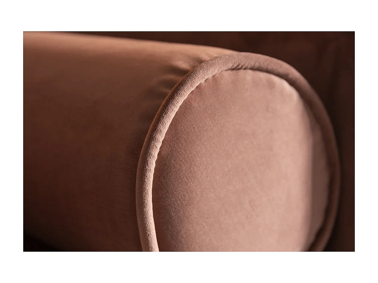 Canapé KOLIRI 3 places rose poudré – Canapé design en velours avec structure en bois massif