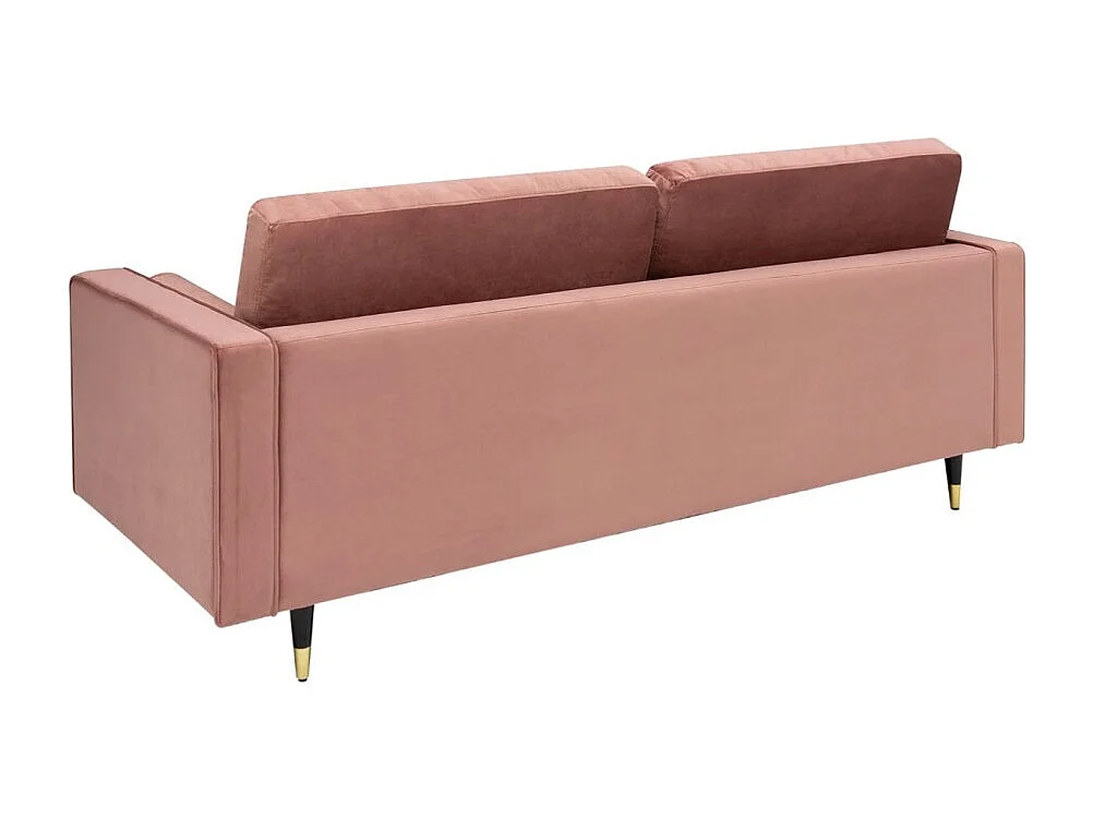 Canapé KOLIRI 3 places rose poudré – Canapé design en velours avec structure en bois massif