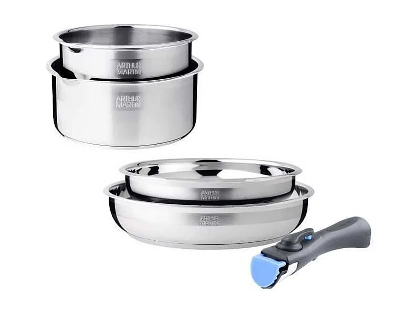 Kochgeschirr-Set Arthur Martin AM2189 5-teilig Edelstahl 18/10 Abnehmbarer Griff Induktion