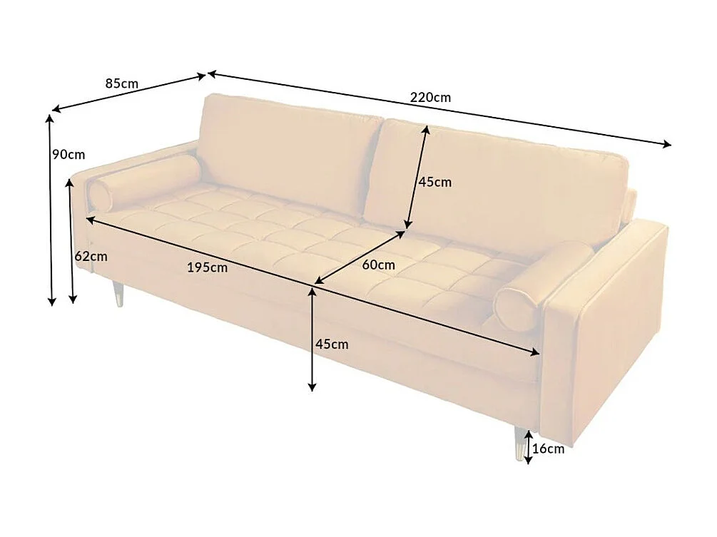 Canapé d'angle réversible KOLIRI jaune – Canapé design en velours avec pouf assorti